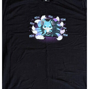 Tee Turtle Kitsune Nine Tails Fox Pew Gaming Shirt Size 2XL XXL NEW